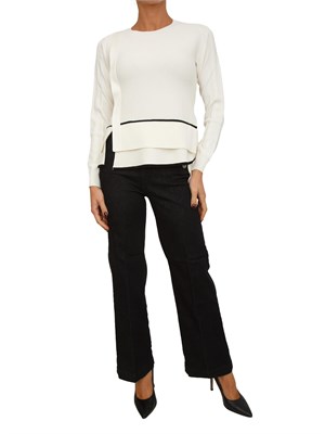 Maglia girocollo Liu Jo donna in misto viscosa bianca in DONNA