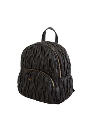 Zaino Liu Jo donna in ecopelle nera intrecciata e goffrata in DONNA