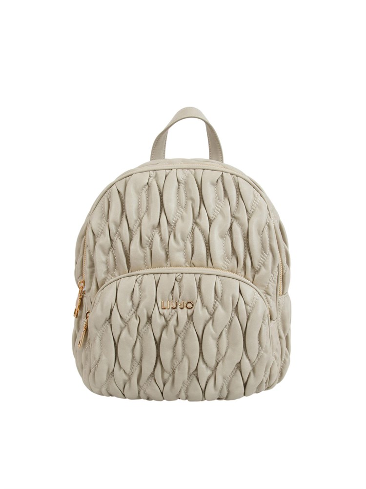 Zaino Liu Jo donna in ecopelle avorio intrecciata e goffrata