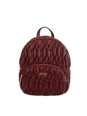Zaino Liu Jo donna in ecopelle bordeaux intrecciata e goffrata in DONNA