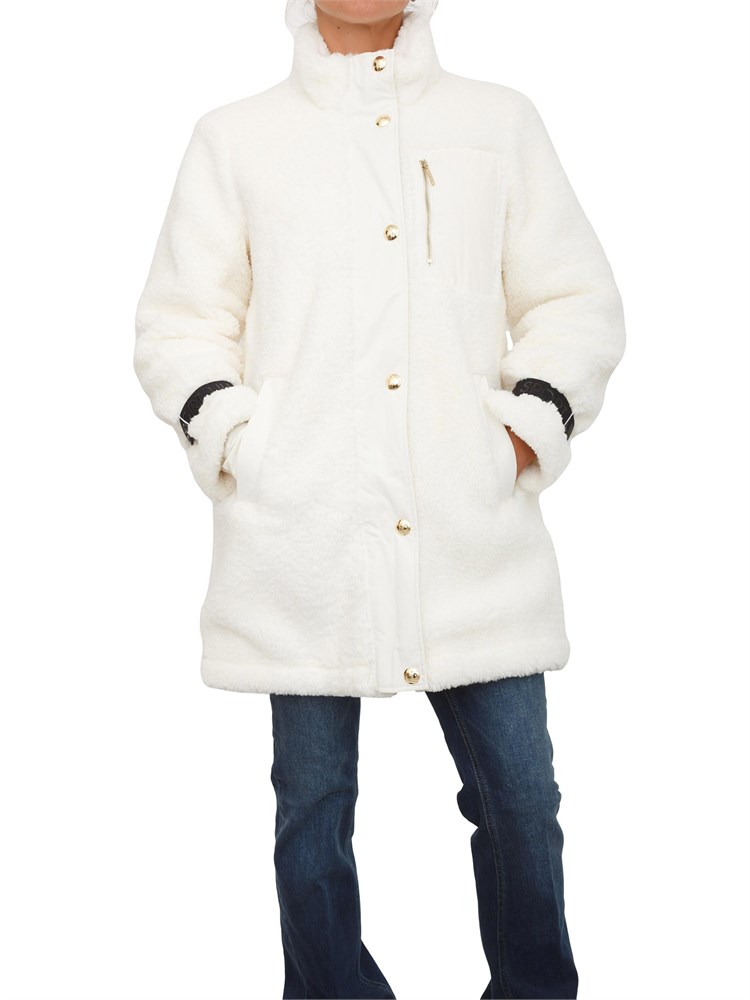Giaccone reversibile Liu Jo donna in teddy imbottito avorio