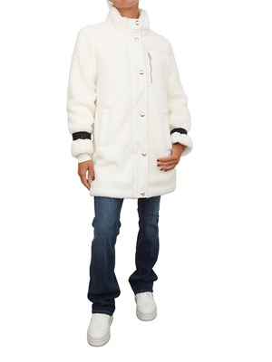 Giaccone reversibile Liu Jo donna in teddy imbottito avorio in DONNA