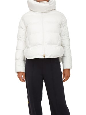 Piumino Pinko in tela tecnica bianca con cappuccio in DONNA