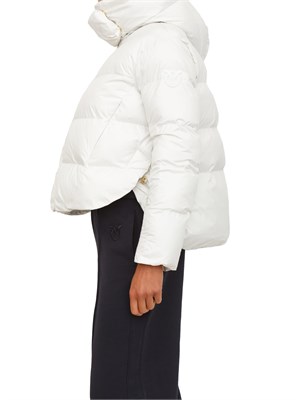 Piumino Pinko in tela tecnica bianca con cappuccio in DONNA