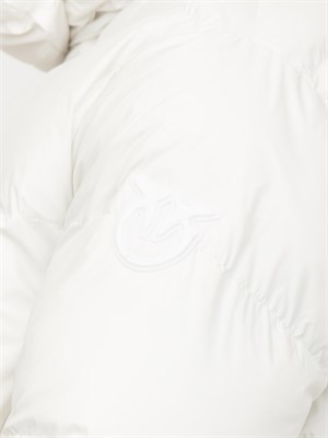 Piumino Pinko in tela tecnica bianca con cappuccio in DONNA