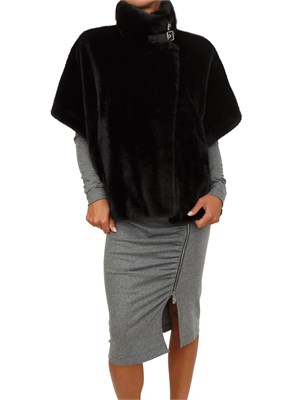 Pelliccia corta Pinko in tessuto Aspen nero in DONNA