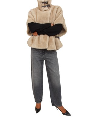 Pelliccia corta Pinko in tessuto Aspen beige in DONNA