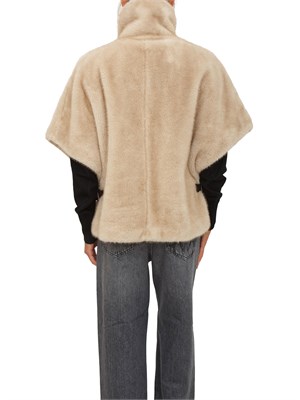 Pelliccia corta Pinko in tessuto Aspen beige in DONNA