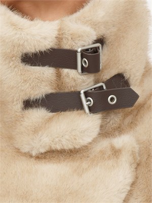 Pelliccia corta Pinko in tessuto Aspen beige in DONNA