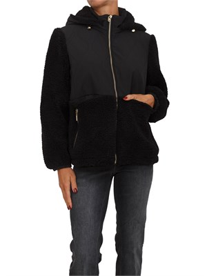 Giubbino Liu Jo donna in teddy e nylon trapuntato nero in DONNA