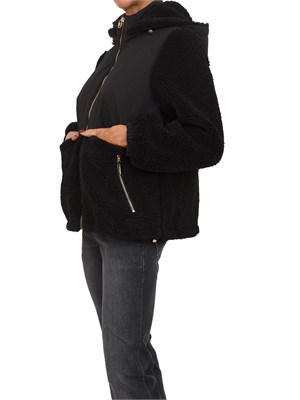 Giubbino Liu Jo donna in teddy e nylon trapuntato nero in DONNA