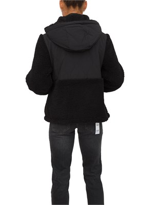 Giubbino Liu Jo donna in teddy e nylon trapuntato nero in DONNA