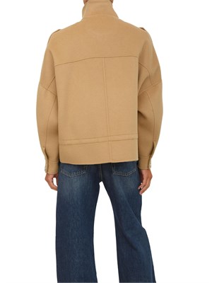 Giubbino Pinko caban in panno misto lana cammello con collo alto in DONNA