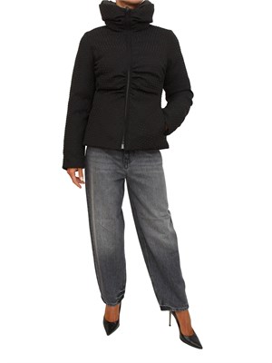 Piumino corto full strass Pinko in tessuto nero in DONNA