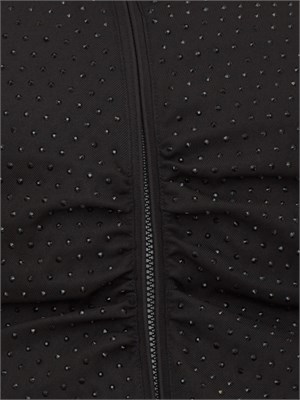 Piumino corto full strass Pinko in tessuto nero in DONNA