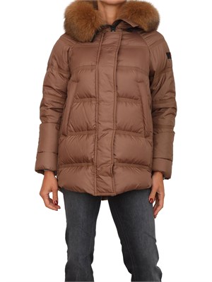 Piumino Peuterey donna in tessuto idrorepellente marrone con zip laterali in DONNA