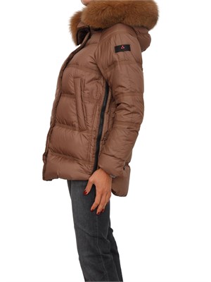 Piumino Peuterey donna in tessuto idrorepellente marrone con zip laterali in DONNA