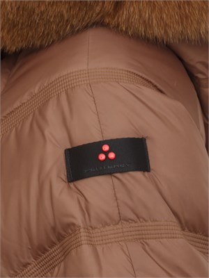 Piumino Peuterey donna in tessuto idrorepellente marrone con zip laterali in DONNA