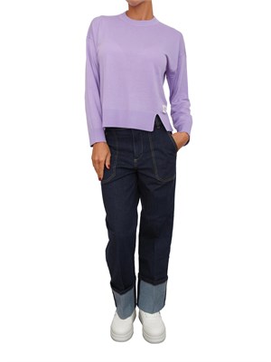 Jeans cropped Liu Jo donna in denim blu con risvolto in DONNA