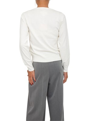 Maglia Liu Jo in misto viscosa avorio logo strass in DONNA