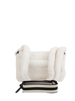 Borsa a tracolla Liu Jo donna in teddy bianco con patch logo in DONNA