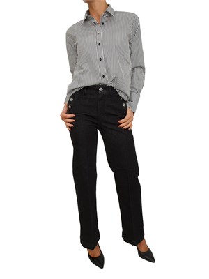 Camicia Liu Jo donna in popeline a righe nere incluso top abbinato in DONNA