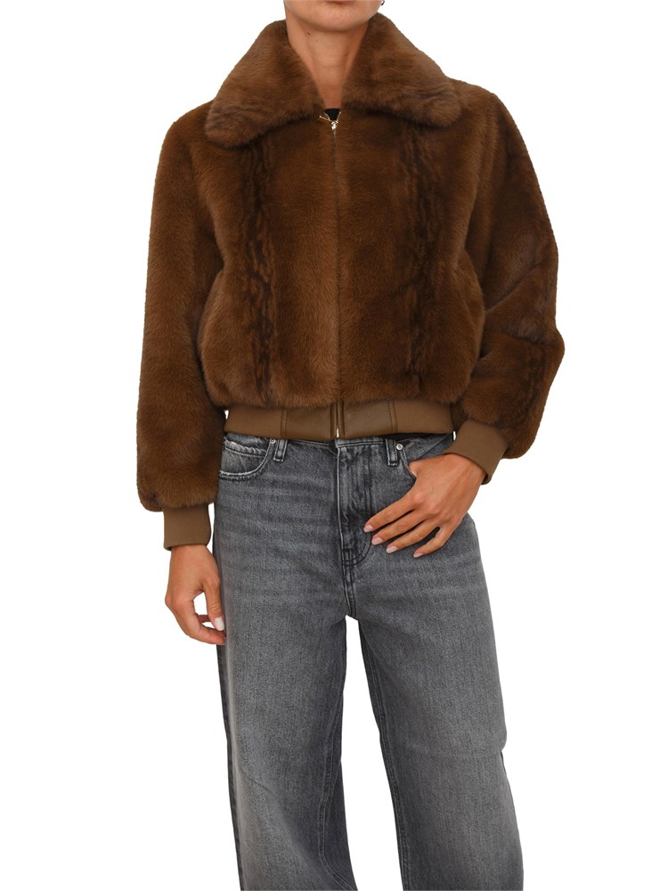 Bomber iBlues in tessuto fluffy beige