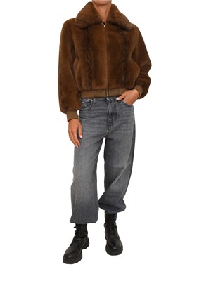 Bomber iBlues in tessuto fluffy beige in DONNA