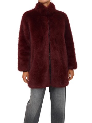 Pelliccia iBlues in tessuto soffice bordeaux in DONNA