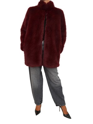 Pelliccia iBlues in tessuto soffice bordeaux in DONNA