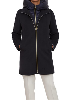 Giaccone Bacio Emme Marella in panno soft blu in DONNA