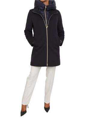 Giaccone Bacio Emme Marella in panno soft blu in DONNA