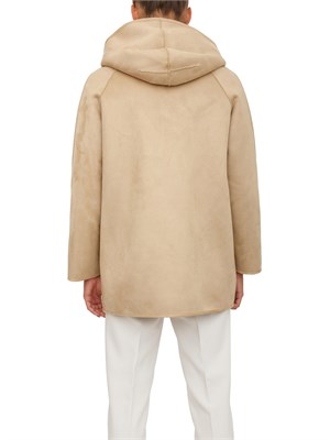 Pelliccia Gavetta Emme Marella beige con cappuccio in DONNA