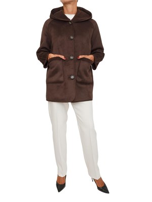 Pelliccia Gavetta Emme Marella marrone con cappuccio in DONNA