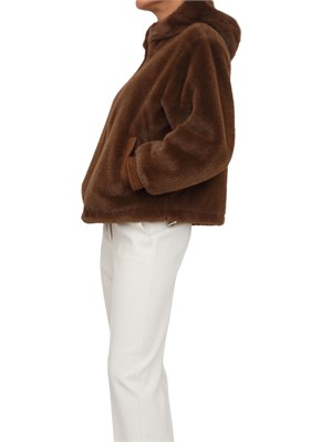 Pelliccia Topaz Emme Marella in tessuto effetto furry marrone in DONNA