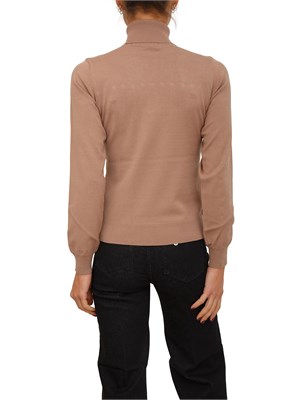 Maglia collo alto Liu Jo donna in misto viscosa a righe bianco beige in DONNA