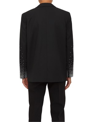 Giacca doppiopetto Marella cristalli su maniche in viscosa nera in DONNA