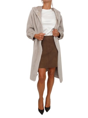 Minigonna Rise Marella in suede cammello in DONNA