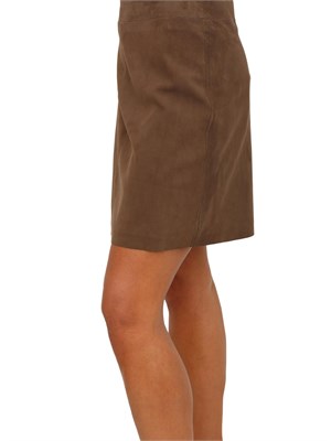 Minigonna Rise Marella in suede cammello in DONNA
