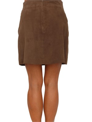 Minigonna Rise Marella in suede cammello in DONNA