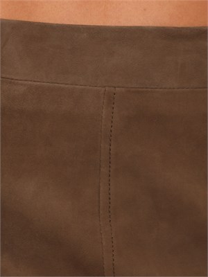 Minigonna Rise Marella in suede cammello in DONNA
