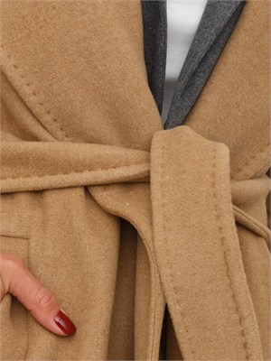 Cappotto Emme Marella in panno doppio cammello in DONNA