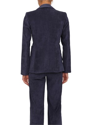 Giacca monopetto Bino Emme Marella in velluto blu a coste in DONNA