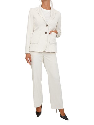 Giacca monopetto Bino Emme Marella in velluto bianco a coste in DONNA