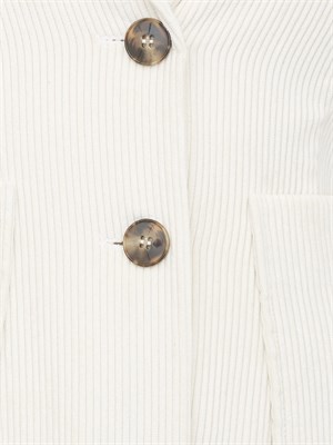 Giacca monopetto Bino Emme Marella in velluto bianco a coste in DONNA