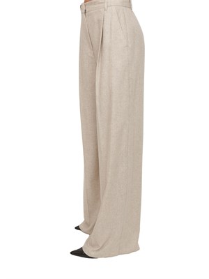 Pantalone Odilia Emme Marella in flanella beige in DONNA