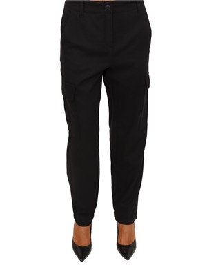 Pantalone Canzone Emme Marella in flanella nera in DONNA