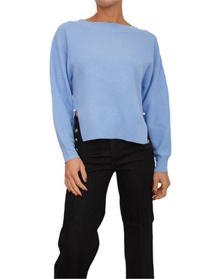 Maglia Liu Jo donna in lana e cashmere azzurro in DONNA