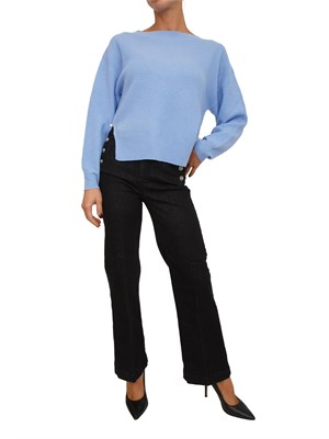 Maglia Liu Jo donna in lana e cashmere azzurro in DONNA