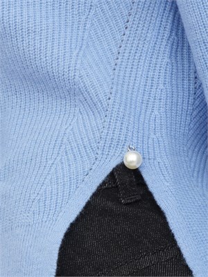 Maglia Liu Jo donna in lana e cashmere azzurro in DONNA